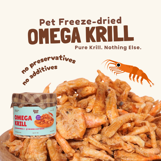 Premium Omega Krill Freeze Dried Pet Food Snacks Treat Cats & Dogs Doo Pets Doopets Dry Good Quality