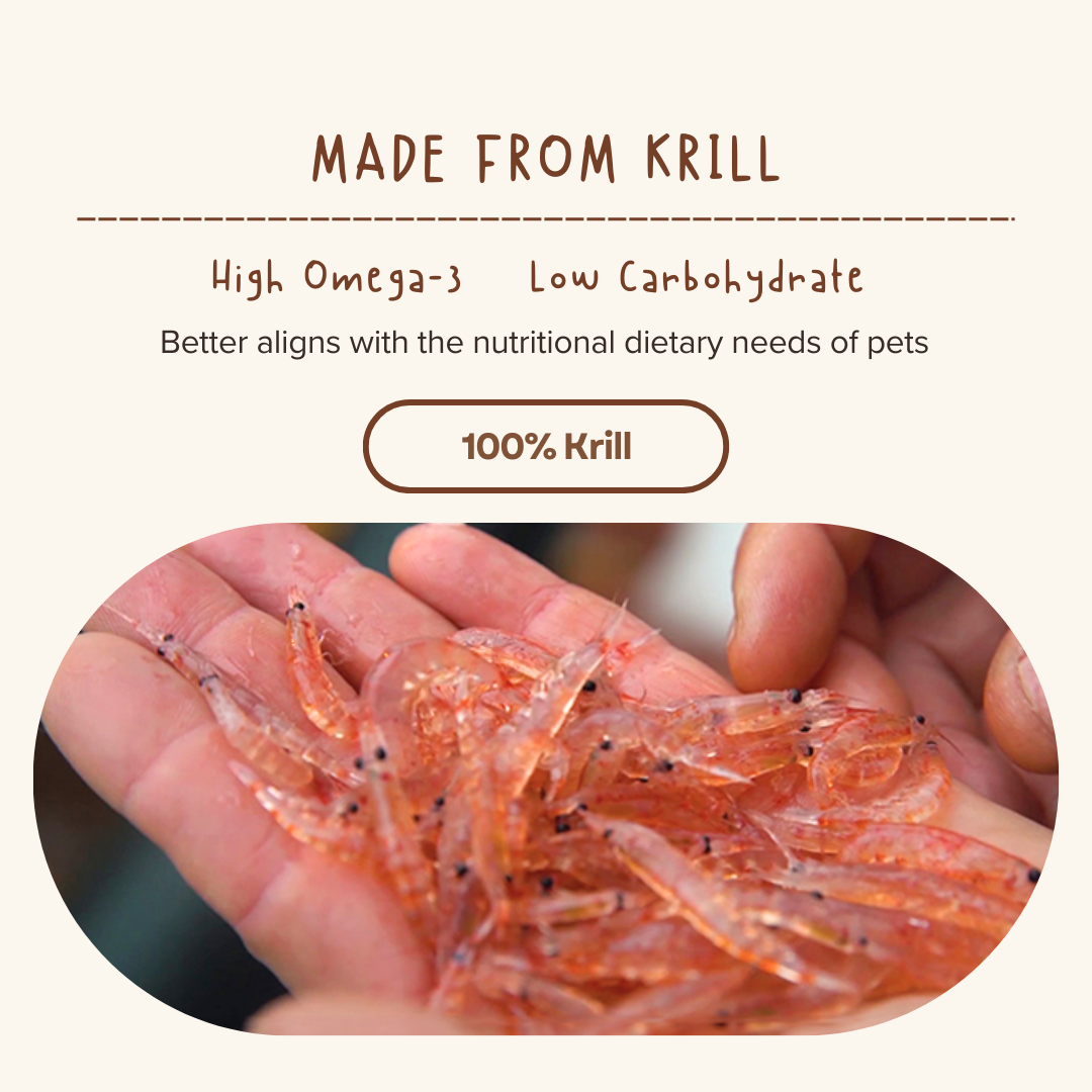 Premium Omega Krill Freeze Dried Pet Food Snacks Treat Cats & Dogs Doo Pets Doopets Dry Good Quality