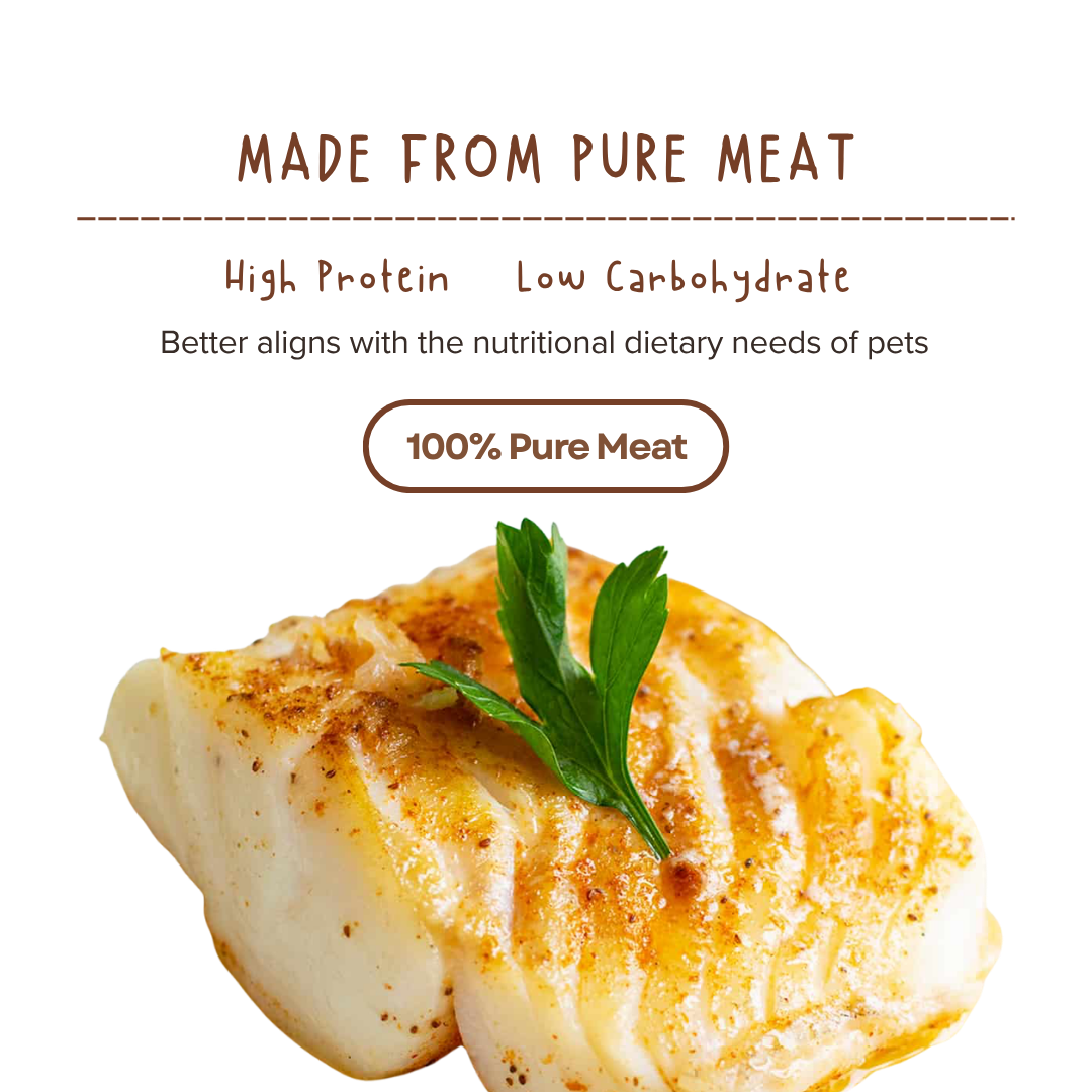 Premium COD Fish Cubes Freeze Dried Pet Food Snacks Treat Cats & Dogs Doo Pets Doopets Dry Good Quality