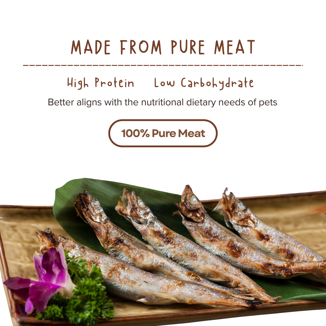 Premium Capelin Fish Freeze Dried Pet Food Snacks Treat Cats & Dogs Doo Pets Doopets Dry Good Quality