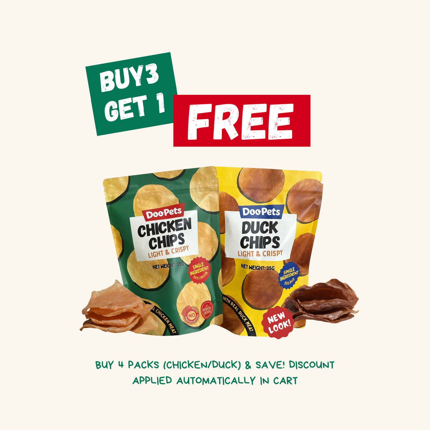 Duck or Chicken Protein Chips